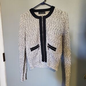 Chic Black and White Tweed Jacket